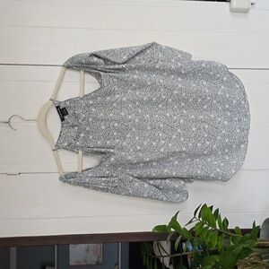 Light Teal & White Trouve Blouse